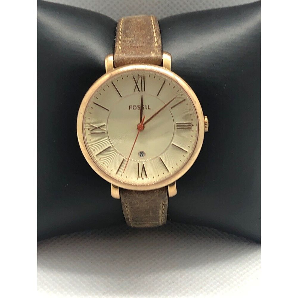 Fossil ES3870 Women's Sand Leather Analog White Dial Genuine Wrist Watch BP110